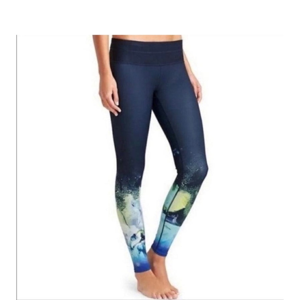 Athleta Sonar Blue print running leggings